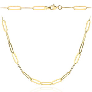 Naszyjnik złoty długie duże ogniwa 42 cm
