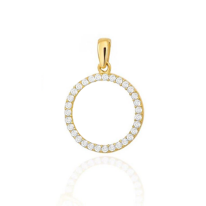 Zawieszka złoty ring wysadzany cyrkoniami