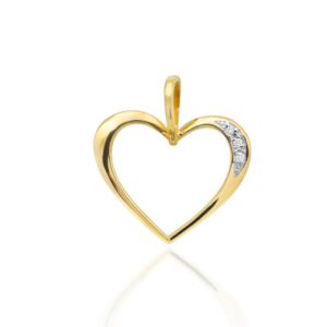 Zawieszka złoty kontur serca z cyrkoniami