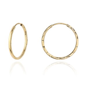 Kolczyki złote kółka diamentowane kanciaste 2,2cm