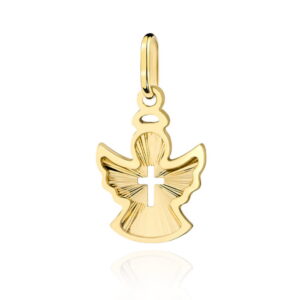 Zawieszka złota anioł z krzyżykiem