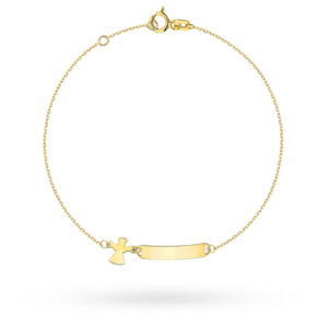 Bransoletka złota blaszka i aniołek