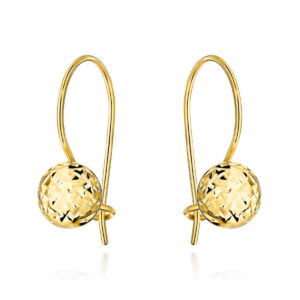 Kolczyki złote kółko diamentowane na biglu