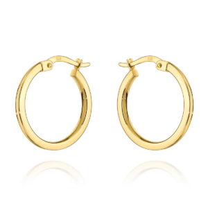 Kolczyki koła gładkie ze ściętym bokiem na angielskim zapięciu