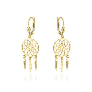 Kolczyki złote łapacze snów