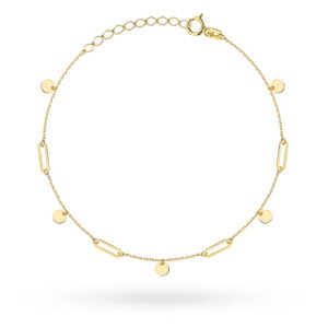 Bransoletka złota ogniwa i pełne kółka