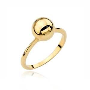 Pierścionek złoty z kulką