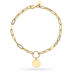 Bransoletka złote ogniwa i pełne kółko