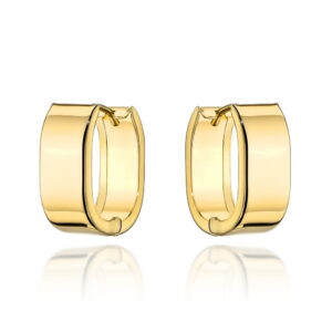 Kolczyki złote gładkie szerokie