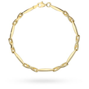 Bransoletka złota wydłużone elipsy z elementami ozdobnymi