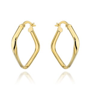 Kolczyki złote kwadraty finezyjnie skręcone