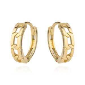 Kolczyki złote plecione kółeczko na kreolu