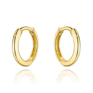 Kolczyki złote gładkie kółeczka na kreolu