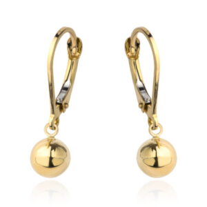 Kolczyki złota gładka kulka na angielskim zapięciu