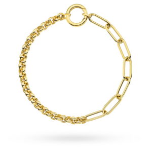 Bransoletka złota o splocie rolo z ogniwami i kółko