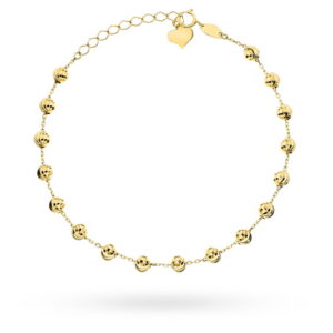 Bransoletka złota diamentowane kulki party