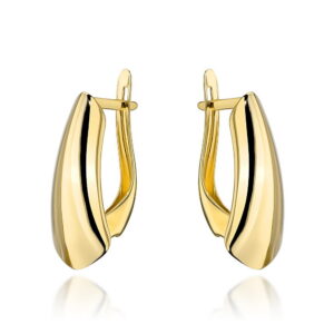 Kolczyki złote klasyczne zaokrąglone na angielskim zapięciu