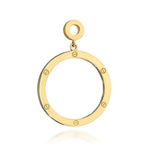 Zawieszka złota kółko ze zdobieniem