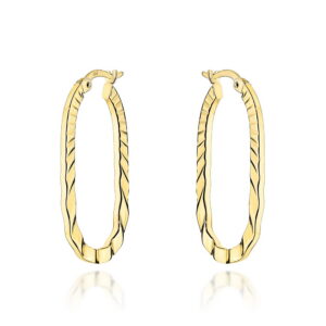 Kolczyki złote owale zdobione po bokach