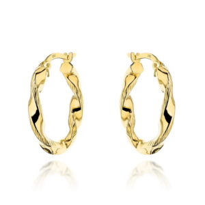 Kolczyki złote koła skręcone
