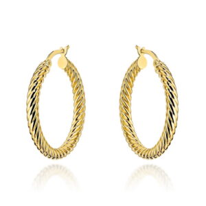 Kolczyki złote kółka o gęstym splocie