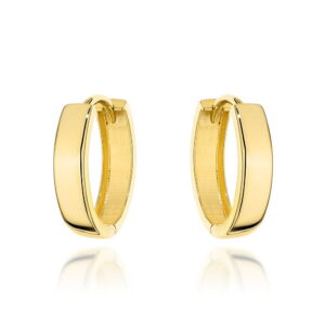 Kolczyki złote gładkie owalne na angielskim zapięciu