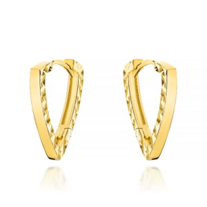 Kolczyki złote diamentowane trójkąty