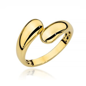 Pierścionek złoty połączone łezki