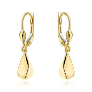 Kolczyki złote geometryczne łezki na angielskim zapięciu