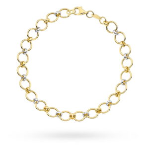 Bransoletka złota ze splecionymi kółeczkami