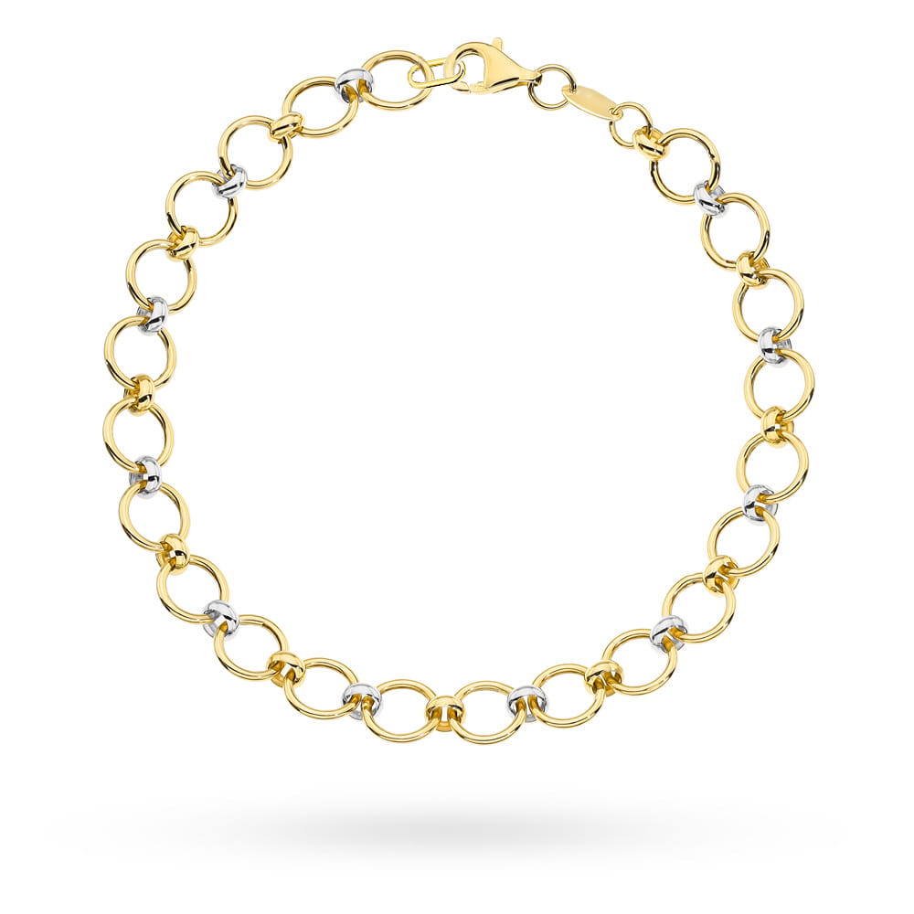 Bransoletka złota ze splecionymi kółeczkami