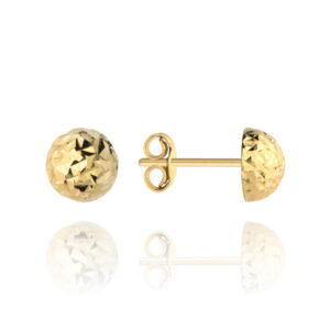 Kolczyki pół kulki śr. 6 mm na sztyfcie diamentowane super lekkie