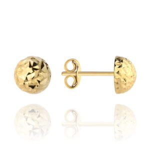 Kolczyki pół kulki śr. 8 mm na sztyfcie diamentowane super lekkie