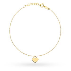 Bransoletka złota z wiszącym sercem