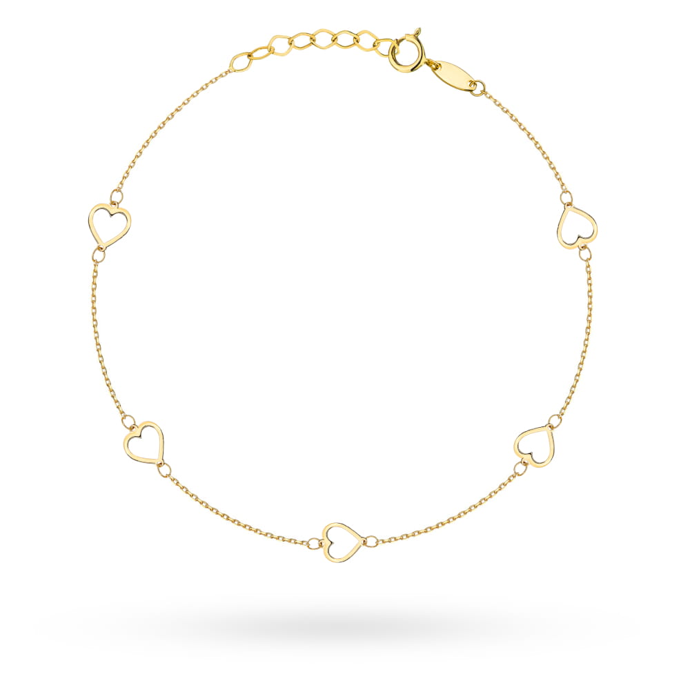 Bransoletka złota kontury serc