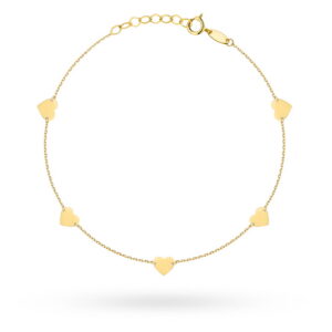 Bransoletka złota pełne serduszka