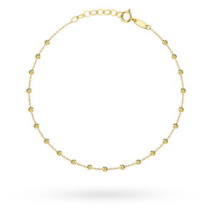 Bransoletka złota z diamentowanymi kulkami