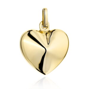 Zawieszka złota gładkie serce 3D duża