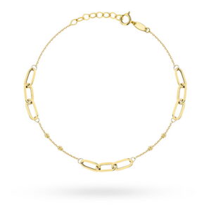 Bransoletka złota długie ogniwa i diamentowane kulki