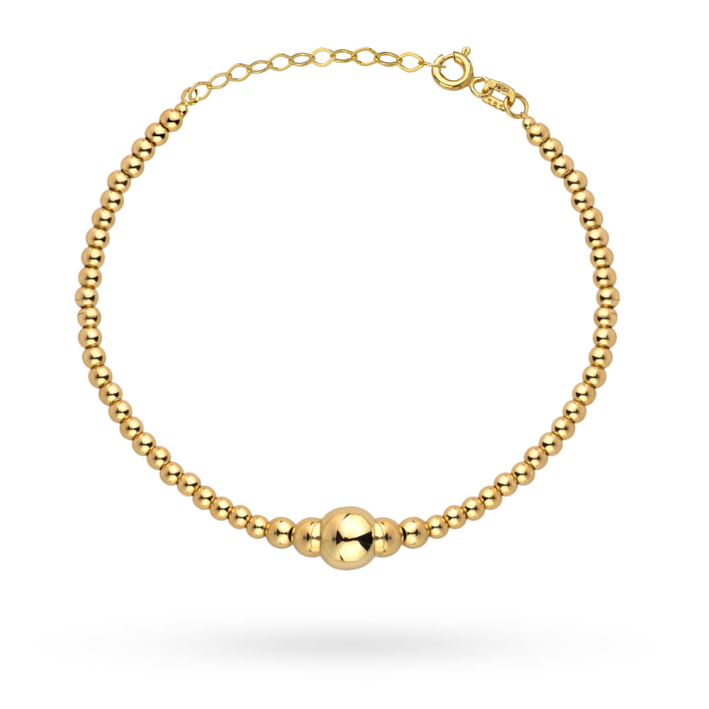 Bransoletka złota złożona z kuleczek