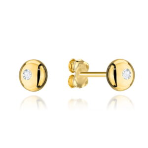 Kolczyki złote kółka z centralną cyrkonią