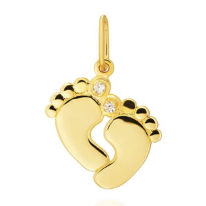 Zawieszka złota stópki z cyrkoniami