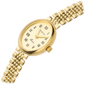 Zegarek złoty z owalną tarczą VI