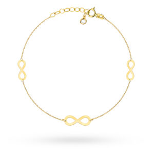 Bransoletka złota znaki nieskończoności na nogę