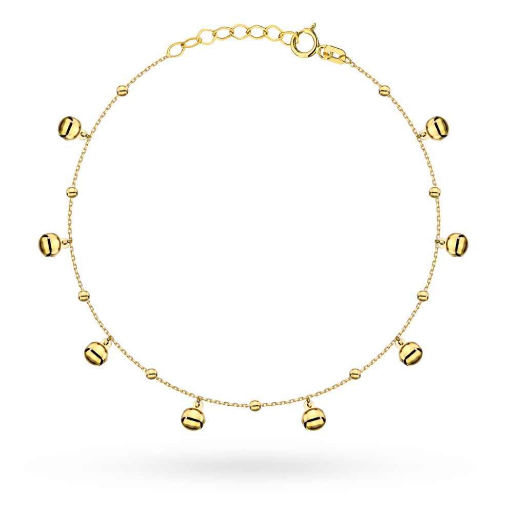Bransoletka złota z gładkimi kulkami