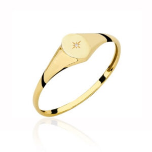 Pierścionek złoty gwiazda północy