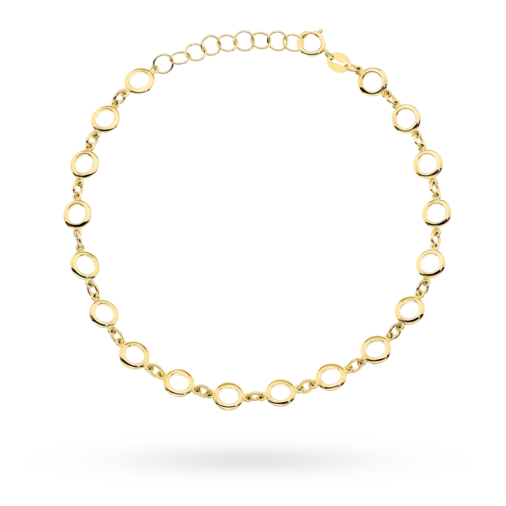 Bransoletka złota złożona z kółeczek
