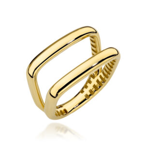 Pierścionek złoty z kolekcji "BONO ROSSO" – prostokątny