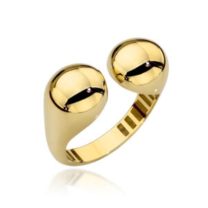Pierścionek złoty z kolekcji "BONO ROSSO" - gładkie kulki