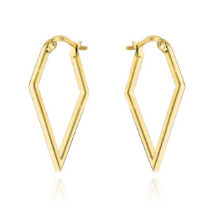 Kolczyki złote gładkie w kształcie rombu